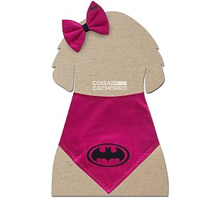 Kit Bandana e Laço Batman Pink