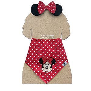 Kit Bandana e Laço Minnie Vermelho