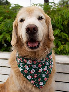 Bandana para cães Natal verde