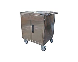 CARRO TRANSPORTE ROUPA LIMPA EM INOX