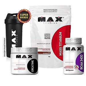 Hiper 3KG Max Titanium + C 150g + BCAA 100 Cápsulas