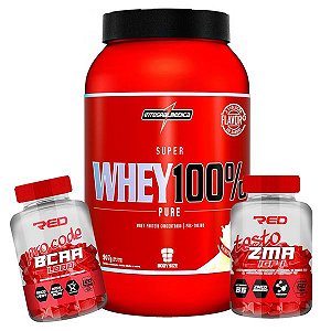 WHEY 100% 907g + BCAA PRO CODE RED SERIES + ZMA RED SERIES