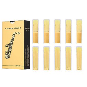 Caixa Com 10 Palhetas De Bambu Para Saxophone Ammoon Nº 2,5