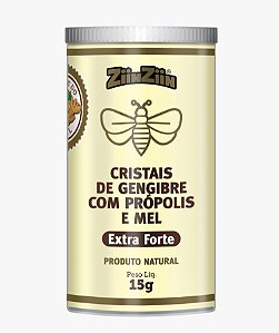 CRISTAIS DE GENGIBRE COM PRÓPOLIS  E MEL 15g