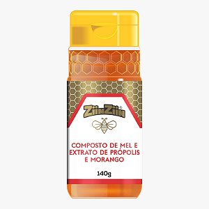 MEL COMPOSTO COM EXTRATO DE PRÓPOLIS SABOR MORANGO