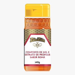 MEL COMPOSTO COM ExTRATO DE PRÓPOLIS SABOR ROMÃ