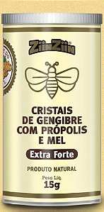 CRISTAIS DE GENGIBRE COM PRÓPOLIS E MEL 15g (UNIDADE)