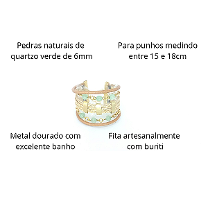 Pulseira Maxi Quartzo Verde 6mm - Santa Palha Eco Acessórios
