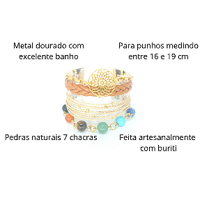 Maxi Pulseira Mandala 7 Chakras - Santa Palha Eco Acessórios
