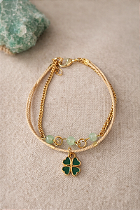 Pulseira Cura emocional (Palha+Quartzo verde)