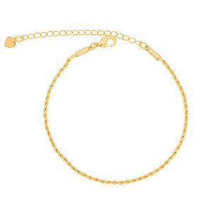 Pulseira Cordão Baiano Fino 2MM Semijoia Ouro 18K