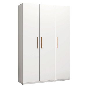 Guarda Roupa Roupeiro Casal 3 Portas Paris Branco Caemmun