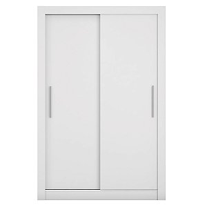 Guarda Roupa Solteiro Grande 2 Portas Glass Branco Caemmun