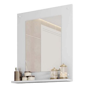 Painel Espelho Multifuncional Banheiro Branco Clean Caemmun