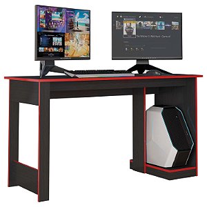Mesa Gamer Computador Escrivaninha Preta Vermelha Caemmun
