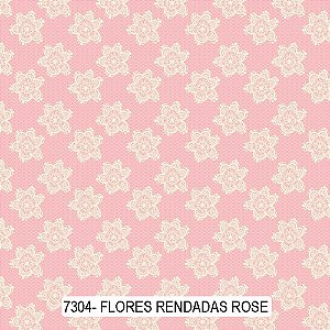 TECIDOS FLORAL ROSA ½ METRO