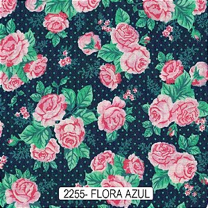 TECIDO FLORAL AZUL - ½ METRO