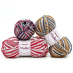 LÃ MOLLET MESCLADA, FIBRA NEGRA E NEON - 100G