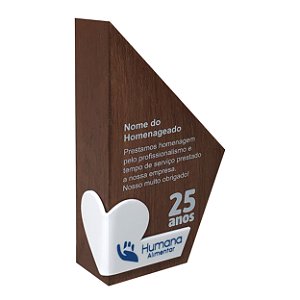 Código 2091 - Troféu madeira nobre ou sustentável formato triangular com relevo aplicado