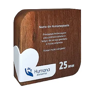 Código 1239 - Troféu madeira curva nobre ou sustentável com relevo em acrílico colorido