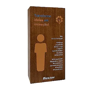 Código 1176 - Troféu madeira reta nobre ou sustentável