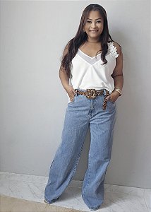 Calça Wide Leg Jeans