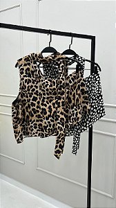 Blusa um ombro estampado