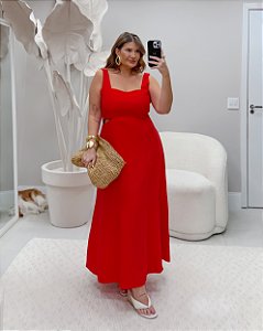 VESTIDO MIDI C/ABERTURA CINTURA