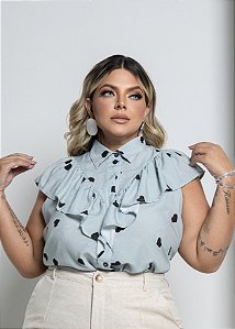 Blusa em Viscose com Babados