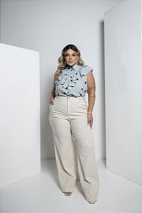 Calça Plus Size Linho com Elastano