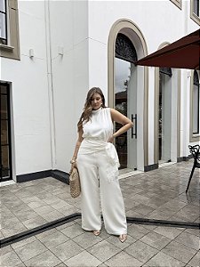 Calça Pantalona Alfaiataria com Lenço