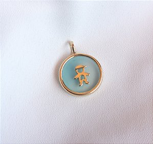Pingente Filho Menino com Ágata Azul