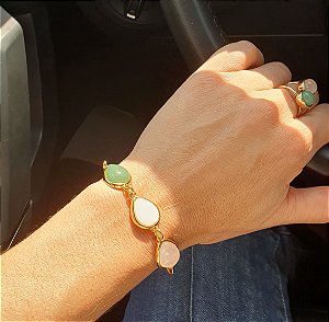 Pulseira com trio de Pedras