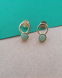 Brinco Aro Quartzo Verde