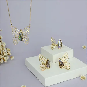 Conjunto Asa de Borboleta e Abalone