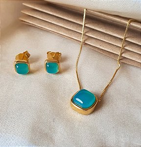Conjunto Ágata Azul Quadrado