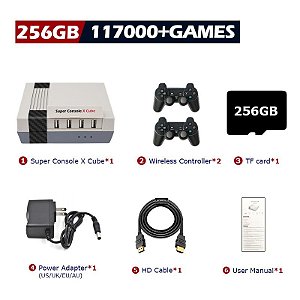 KINHANK Super Console X Cube Console de Jogos Retro, Suporte 117000 Videogames,