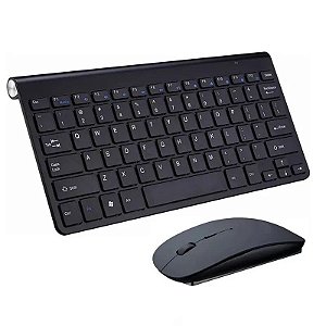 Conjunto ultra fino de teclado e mouse sem fio, receptor USB, 2,4 GHz, compatív