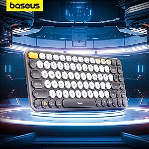 Baseus Teclado Sem Fio Bluetooth 5.0 2.4G USB Silencioso EUA Layout Teclados EN