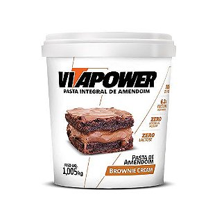 PASTA DE AMENDOIM INTEGRAL - BROWNIE CREAM - 1KG - VITA POWER