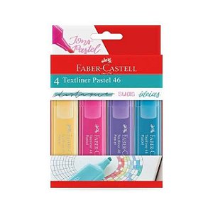 Marca-texto Textliner Pastel 46 -  Faber-Castell Estojo c/ 4 cores
