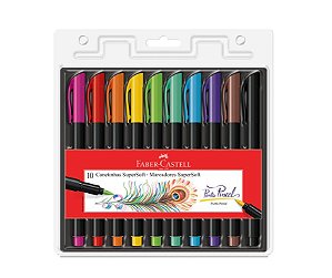 Caneta Supersoft Brush c/ 10 cores Faber-Castell