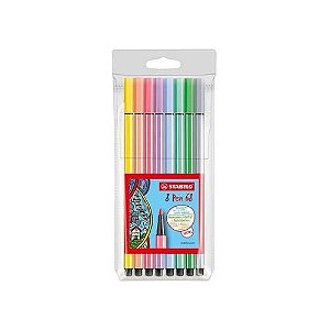 Caneta Stabilo Pen 68 Pastel - Estojo c/ 8 cores
