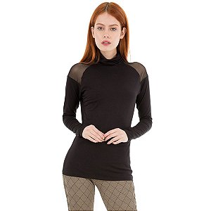 Blusa Ombro Tule • Preto