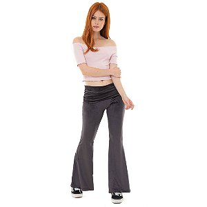 Calça Flare Suede • Preto
