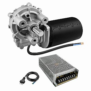 Motoredutor 12V DC 160 RPM + Fonte 12V - MB16012