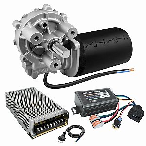 Motoredutor 24V DC 160 RPM + Fonte e PWM R - MB16024