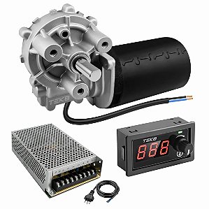 Motoredutor 24V DC 160 RPM + Fonte e PWM D - MB16024