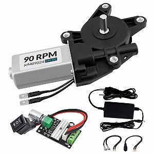 Motoredutor  24V DC - 90 RPM + Fonte e PWM R- MM09024