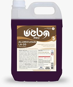 ALUMICLEAN LA-20 5L UÊBA (1:20) - Limpeza profissional de superfícies de alumínio, tanques, motores e máquinas industriais.